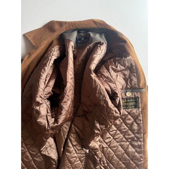 Men's KENT & CURWEN Loro Pia Green Wool Quilted Barn Coat Jacket, Size M - Picture 11 of 16